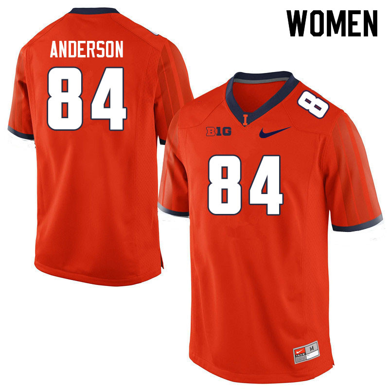 Women #84 Owen Anderson Illinois Fighting Illini College Football Jerseys Sale-Orange